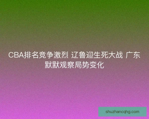 CBA排名竞争激烈 辽鲁迎生死大战 广东默默观察局势变化 CBA排名竞争激烈 辽鲁迎生死大战 广东默默观察局势变化