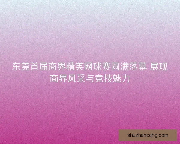 东莞首届商界精英网球赛圆满落幕 展现商界风采与竞技魅力