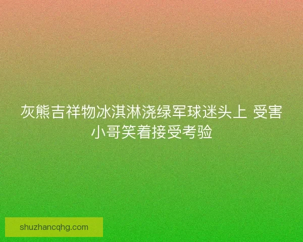 灰熊吉祥物冰淇淋浇绿军球迷头上 受害小哥笑着接受考验 灰熊吉祥物冰淇淋浇绿军球迷头上 受害小哥笑着接受考验