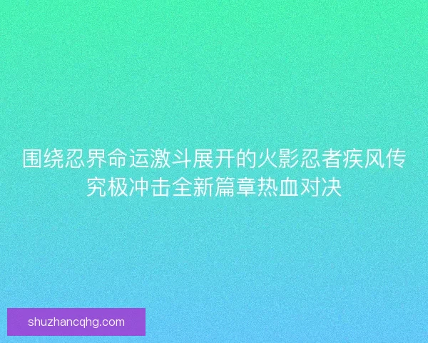围绕忍界命运激斗展开的火影忍者疾风传究极冲击全新篇章热血对决
