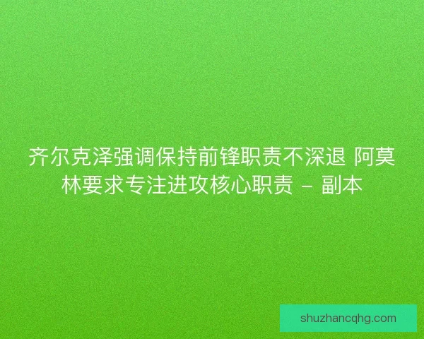 齐尔克泽强调保持前锋职责不深退 阿莫林要求专注进攻核心职责 - 副本