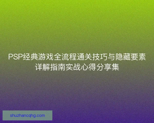 PSP经典游戏全流程通关技巧与隐藏要素详解指南实战心得分享集