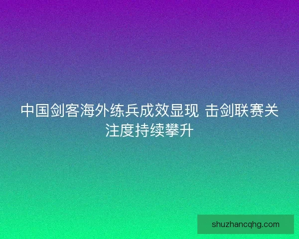 中国剑客海外练兵成效显现 击剑联赛关注度持续攀升 中国剑客海外练兵成效显现 击剑联赛关注度持续攀升