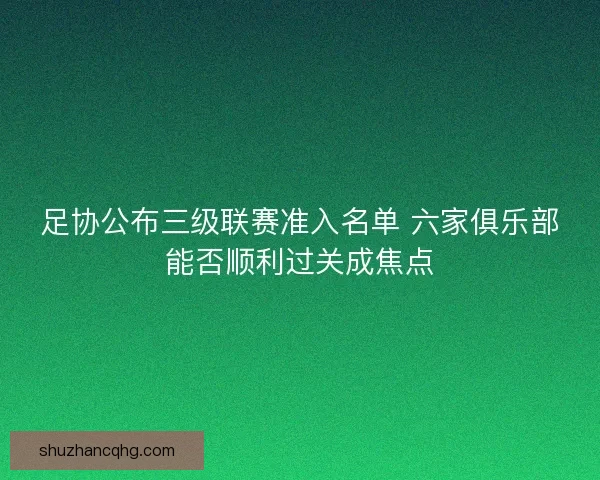 足协公布三级联赛准入名单 六家俱乐部能否顺利过关成焦点 足协公布三级联赛准入名单 六家俱乐部能否顺利过关成焦点